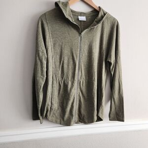 Columbia Lightweight Olive Green Zip-Up Hoodie Sz S